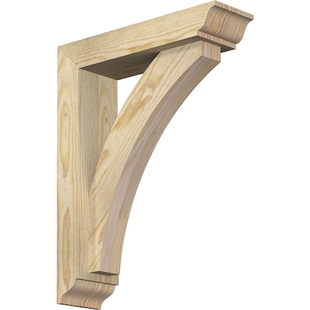 Ekena Millwork Thorton Traditional Rough Sawn Bracket w/ Offset Brace, Douglas Fir, 4"W x 14"D x 18"H BKT0402X14X18THR01RDF